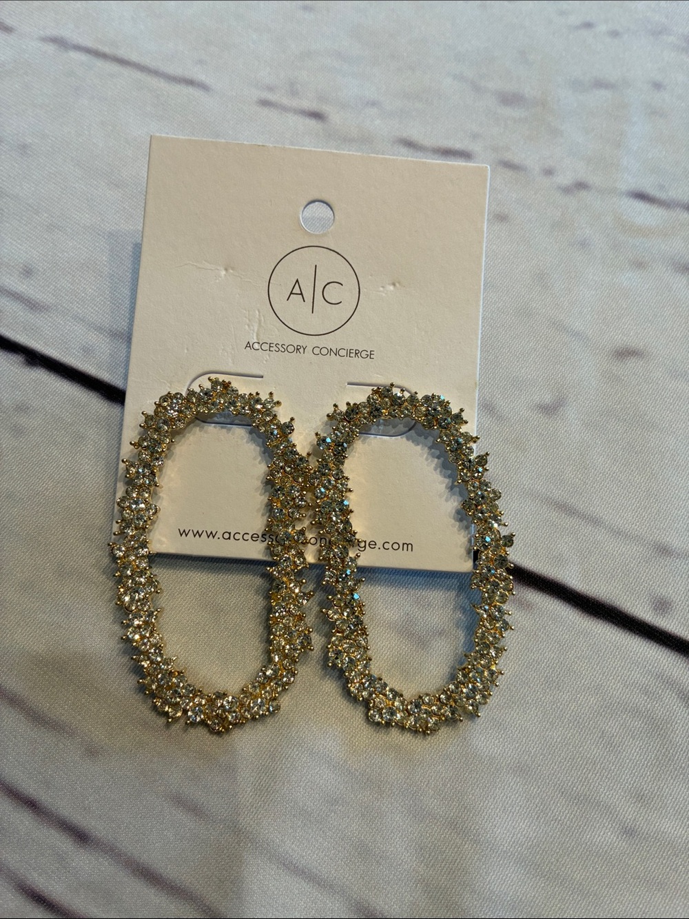 Accessory Concierge Crystal Garland Oval Hoop Earrings